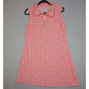 Lulu-B Pink Floral Zip-Front Sleeveless Mini Dress